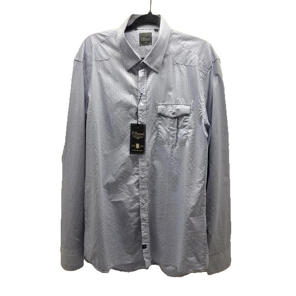 7 Diamonds Men's Striped Blue Dress Shirt XL New With Tags - Picture 1 of 7